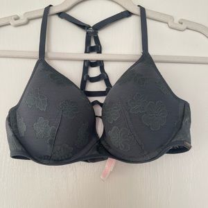 GREY- FLORAL LACE PRINK-RACER BACK-PUSH UP